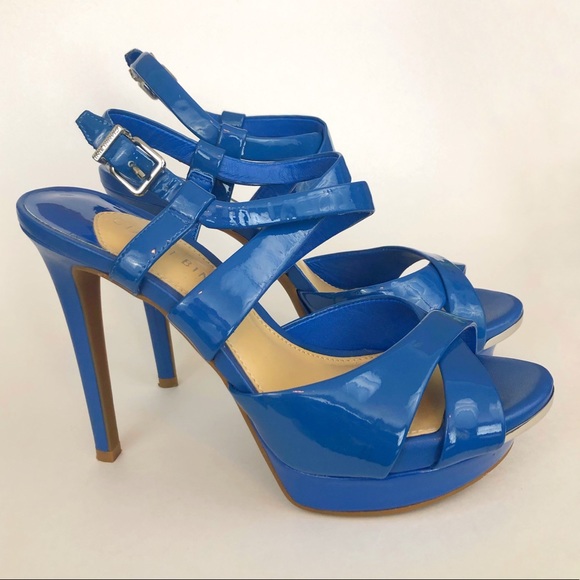 Gianni Bini Shoes - GIANNI BINI leather Blue strappy stilettos
